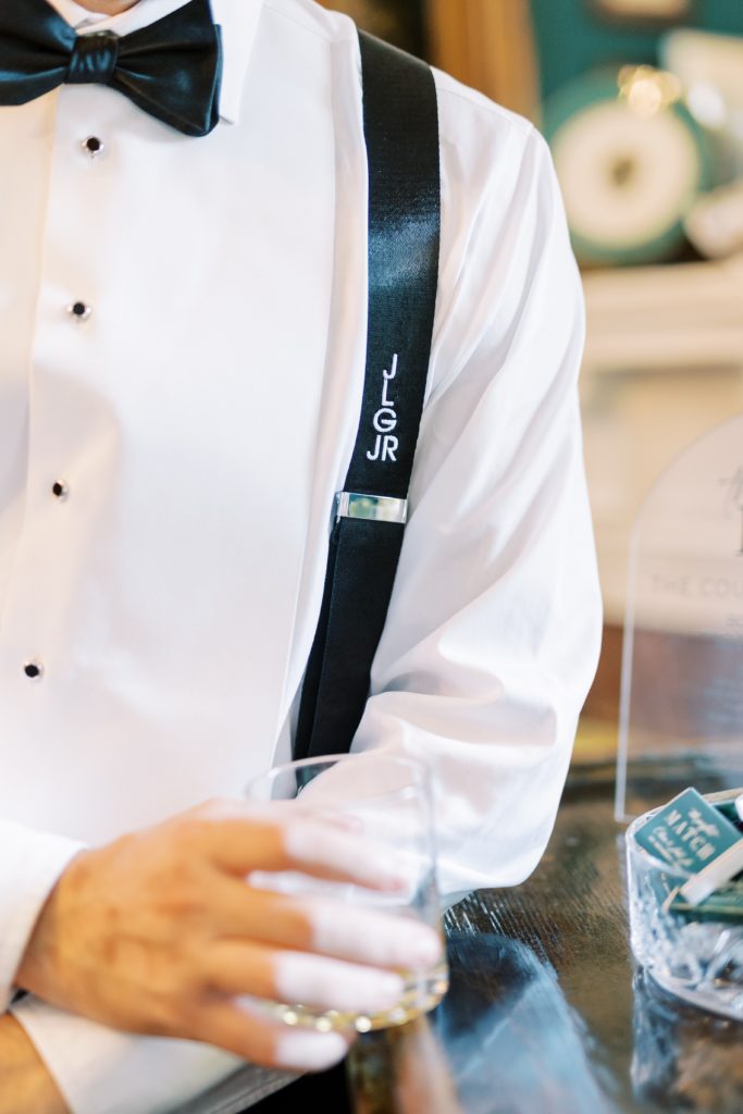 Wedding Groomsmen Embroidered Suspenders